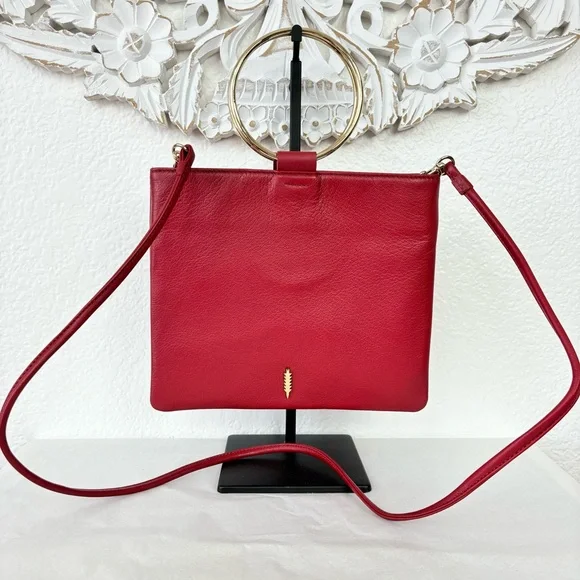 Thacker Bags Thacker New York Le Pouch Red Leather Ring Handle